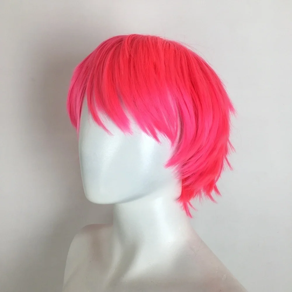Hot Pink Choppy Bob Wig With Bangs NEW NWOT Cosplay Emo Gamer Anime